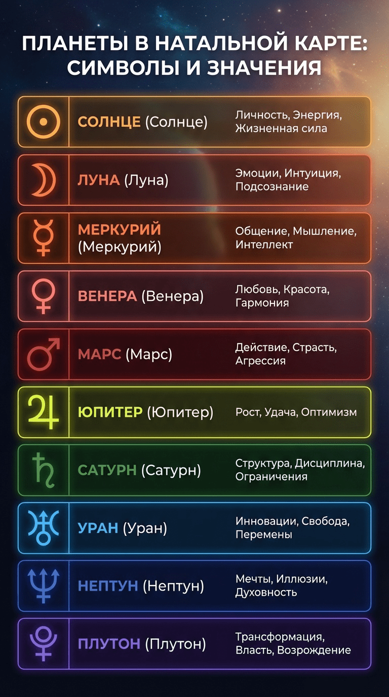 значения планет в натальной карте