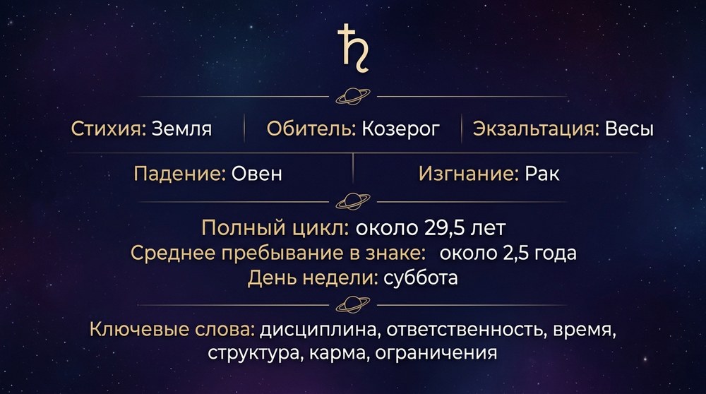 Сатурн в натальной карте: полный разбор планеты-учителя